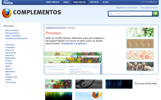 Los Add-ons permite personalizar el navegador