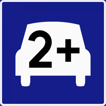 Este sticker identifica a los autos que se usan para el carpooling en Estados Unidos. (Fuente: Wikipedia)