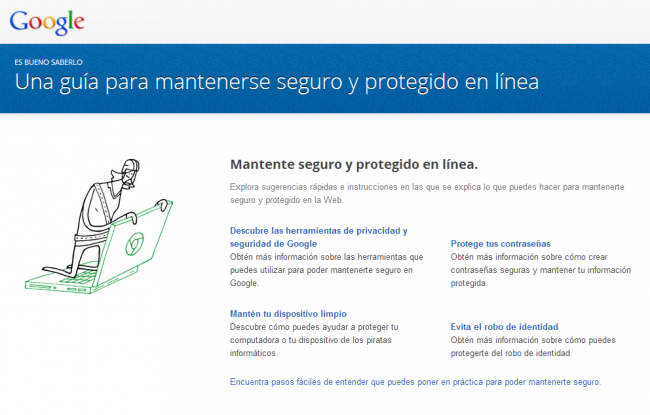 El micrositio lleva como título "Es Bueno Saberlo" y contiene un compendio más que interesante acerca de cómo proteger nuestra información personal.