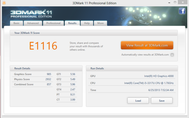 3D Mark 11 Benchmark