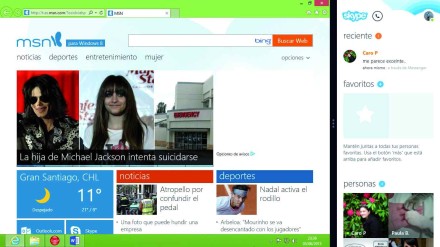  Una vez que hayamos acoplado Skype con otra aplicación podremos cambiar el tamaño de las ventanas con el control deslizante. 