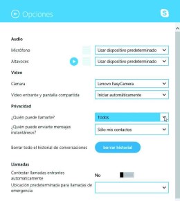 Seleccionar las opciones de privacidad nos ayudará a controlar quiénes pueden comunicarse con nosotros a través de Skype.