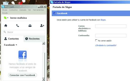 Con nuestra cuenta de Facebook podremos aprovechar los contactos de la red social para llamadas de Skype.