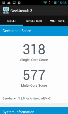 Testeo en geekbench.