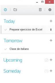 La interfaz de la extensión Any.do para Google Chrome es similar a la de la app para móviles.