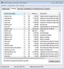 Es importante que conozcamos los procesos que se ejecutan en nuestro equipo. Para verlos accedemos al administrador de tareas con el atajo .