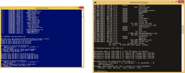 La diferencia entre PowerShell y el Símbolo del Sistema es notable a simple vista, empezando por un mejor aprovechamiento de la ventana.