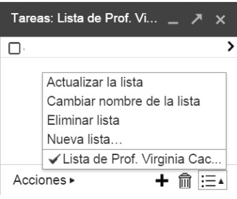 Se abrirá la ventana de Tareas. Hacemos clic en [Habilitar lista] y en el menú seleccionamos [Nueva lista]. En la ventana emergente escribimos un nombre para la lista y hacemos clic en [Aceptar].