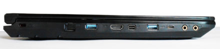 En el lateral vemos las salidas de video HDMI y Mini-DisplayPort, que permiten agregar hasta 2 pantallas adicionales.